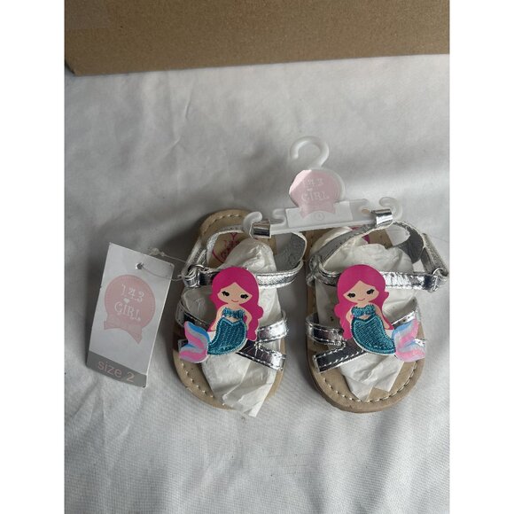 NWT Size 2 Girls Sandals Mermaid Cute Beach Summer Warm Holiday Vacation - Picture 1 of 2